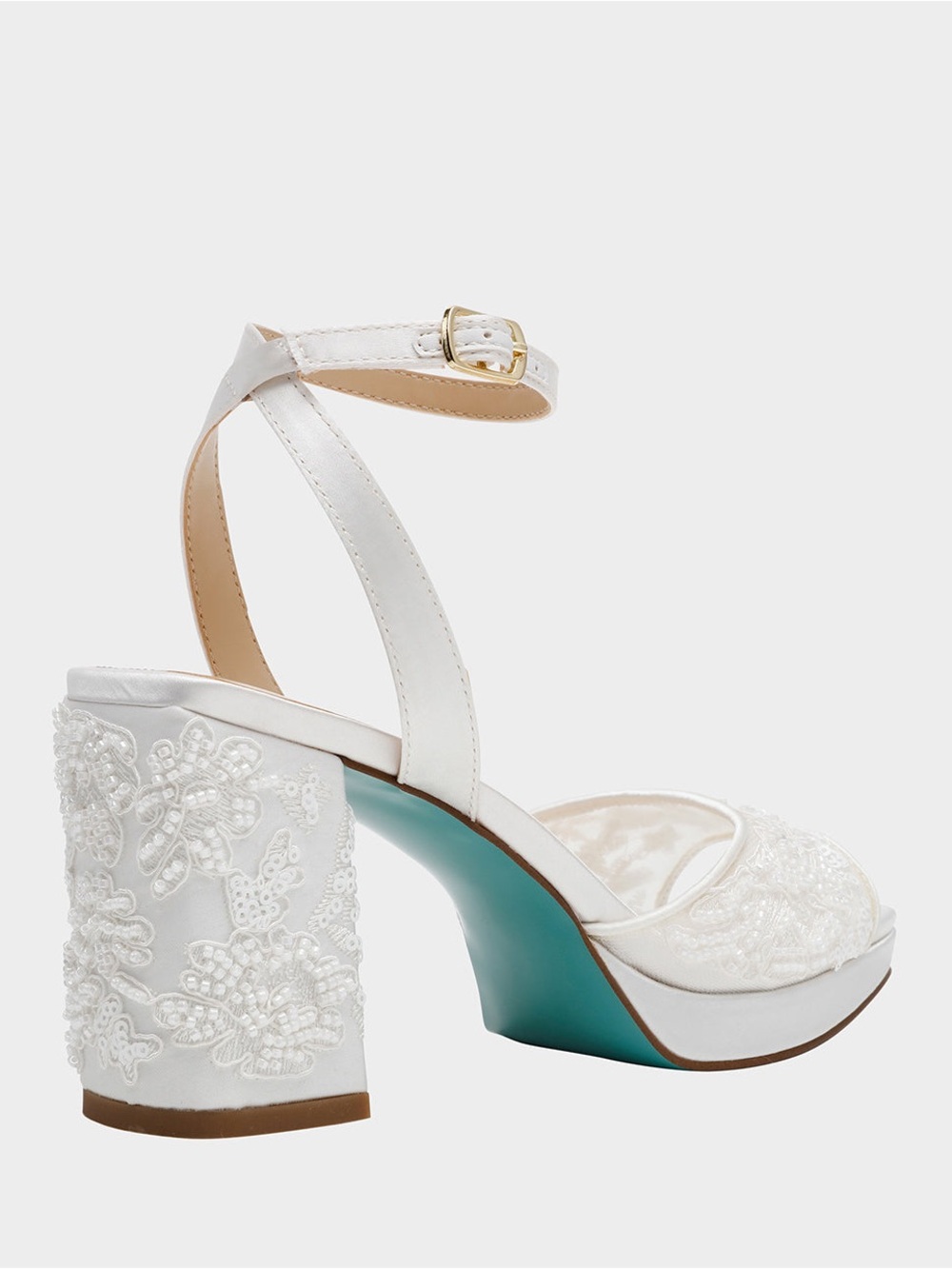 Betsey Johnson Junie Ivory Beaded Platform Heels | Bridal Heels | Size 6.5 - Picture 3 of 13